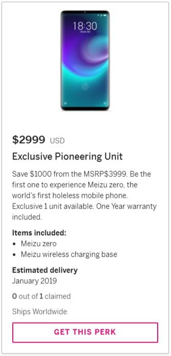 Высокая цена технологий: рекомендованная розничная цена Meizu Zero, первого в мире смартфона без отверстий, составила $2000