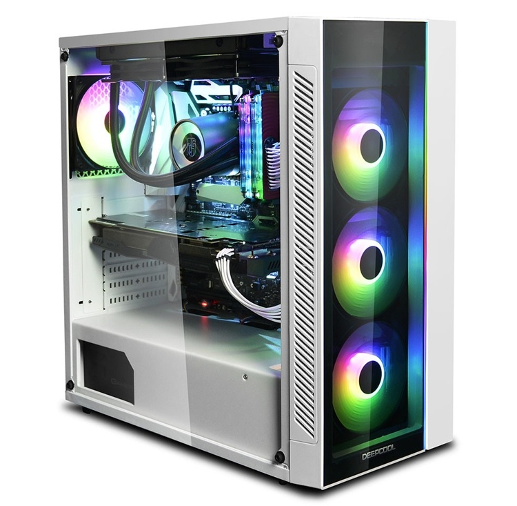 Корпус DeepCool Matrexx 55 ADD-RGB WH выполнен в белом цвете