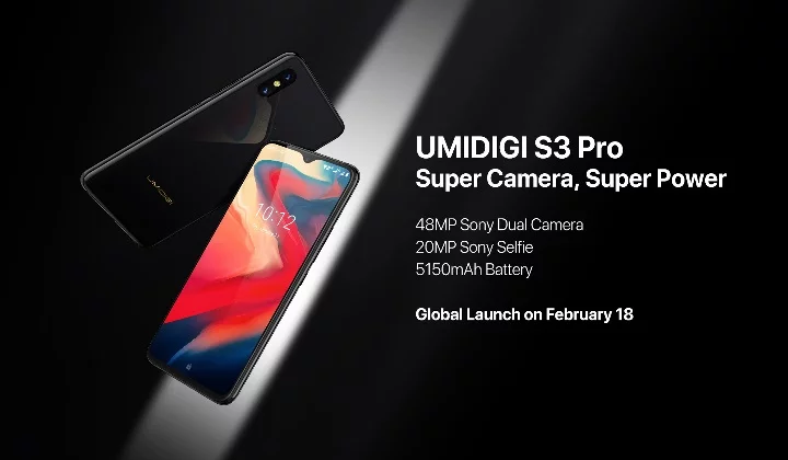 Смартфон Umidigi S3 Pro с 48-мегапиксельной камерой выйдет 18 февраля