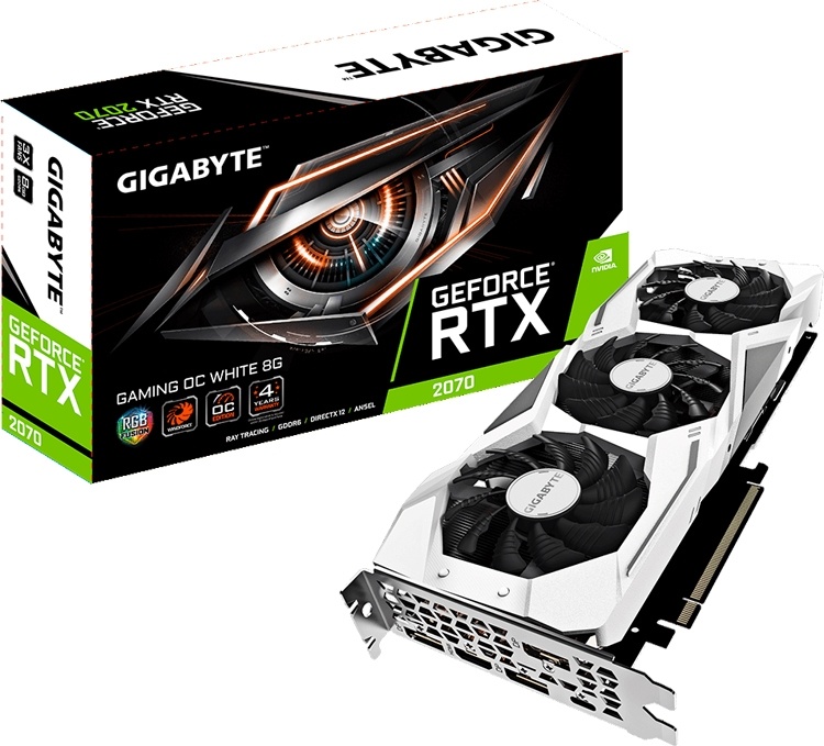 Видеокарта GIGABYTE GeForce RTX 2070 Gaming OC White 8G: белый кожух и RGB-подсветка