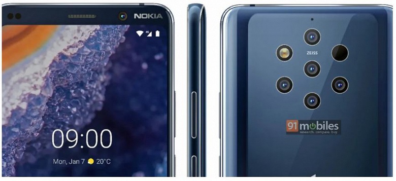 Официальный рендер позволяет рассмотреть все особенности флагманского смартфона Nokia 9 PureView - 2 Официальный рендер позволяет рассмотреть все особенности флагманского смартфона Nokia 9 PureView