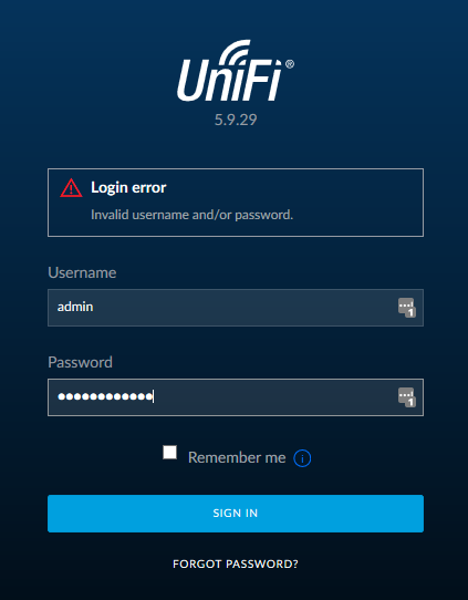 Сброс пароля контроллера UniFi - 1 Сброс пароля контроллера UniFi - 1