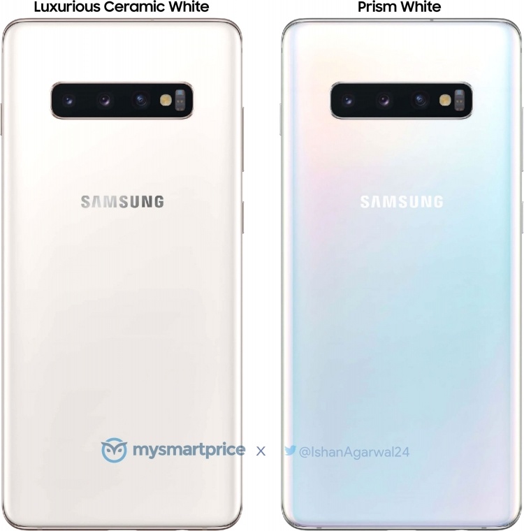 Galaxy S10+: оценки в Antutu и GeekBench, а также рендеры белой керамической версии