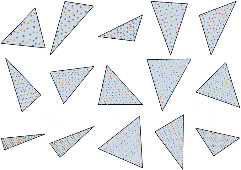 Равномерное распределение точек в треугольнике - 25