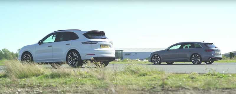 Porsche Cayenne Turbo против Audi RS4: дрэг-гонка