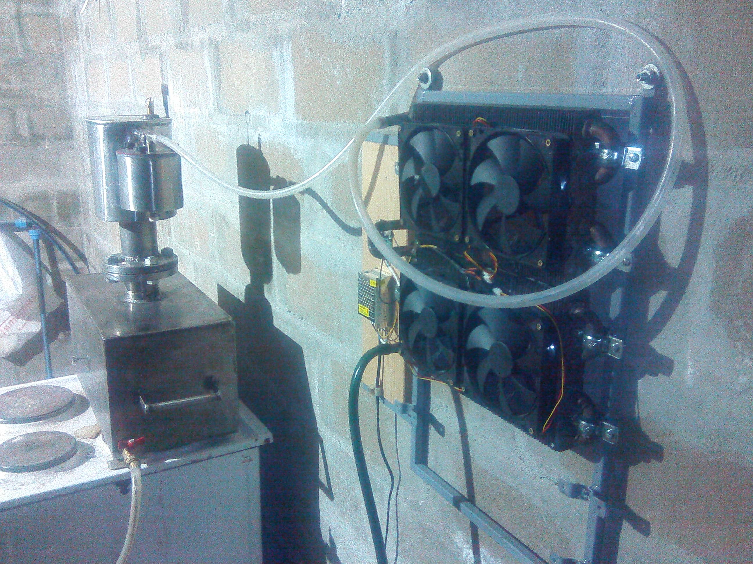 Самогонный аппарат — полный автомат. Часть 2. Сепаратор. Холодильник. Куб. Алгоритмы - 29 Воздушное охлаждение самогонного аппарата.