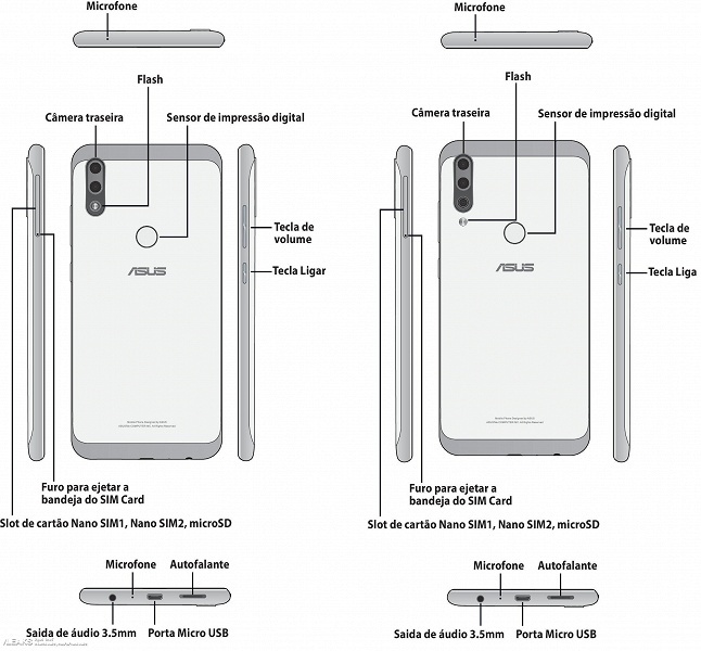 Двойная и тройная камеры: опубликованы изображения смартфонов Asus Zenfone Max Plus M2 и Zenfone Max Shot