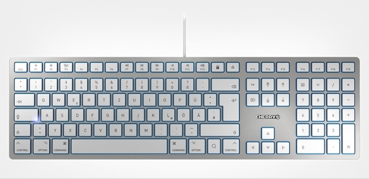 Толщина клавиатуры Cherry KC 6000 Slim For Mac составляет 15 мм