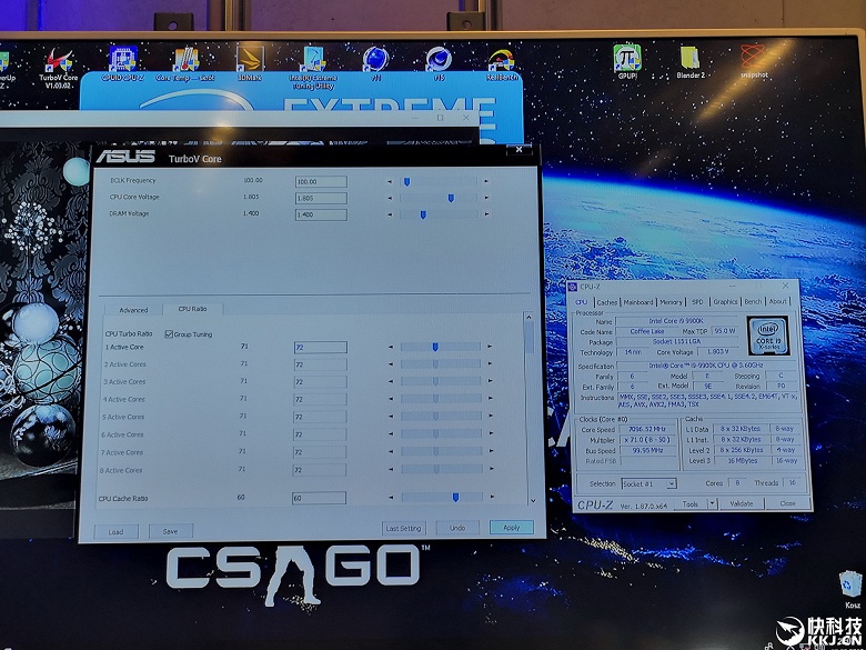 Intel Core i9-9900K разогнали до 7,2 ГГц при использовании жидкого азота - 5 Intel Core i9-9900K разогнали до 7,2 ГГц при использовании жидкого азота
