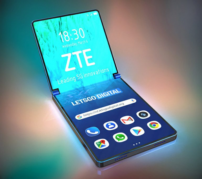 Новый подход к сгибающимся смартфонам. Появились качественные рендеры новинки ZTE