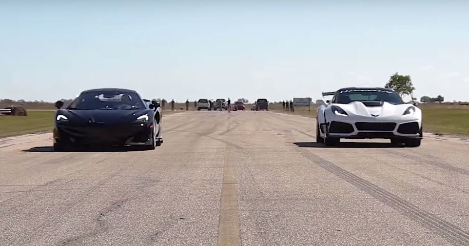 Corvette ZR1 и McLaren 600LT сравнили в дрэг-гонке
