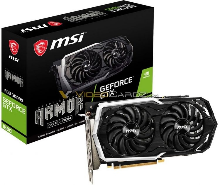 Изображения видеокарт GeForce GTX 1660 от MSI подтвердили использование в них памяти GDDR5