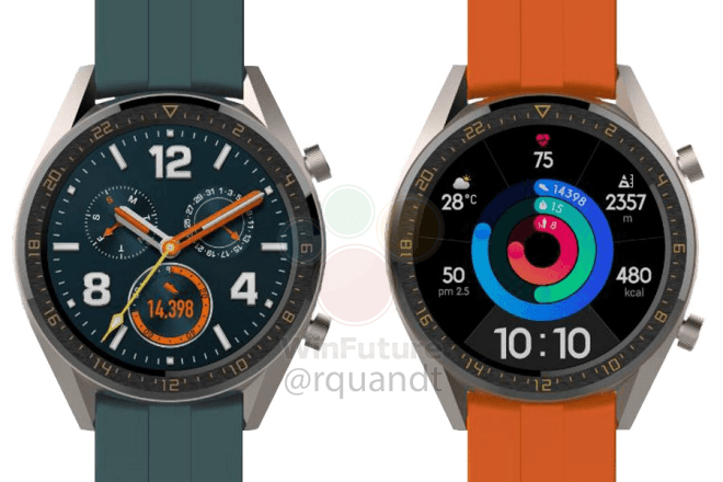 Первые изображения. Умные часы Huawei Watch GT получат более дорогие версии Active и Elegant