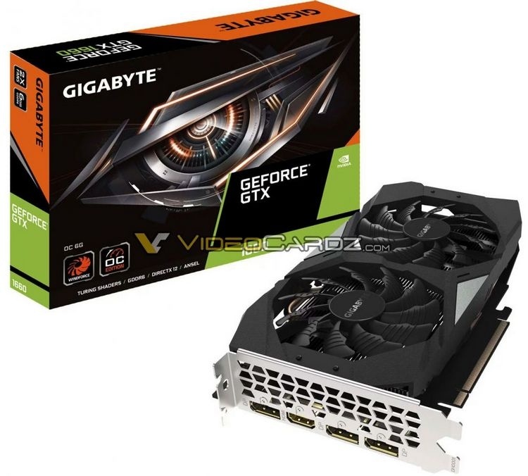 Изображения нескольких версий GeForce GTX 1660 от EVGA и GIGABYTE