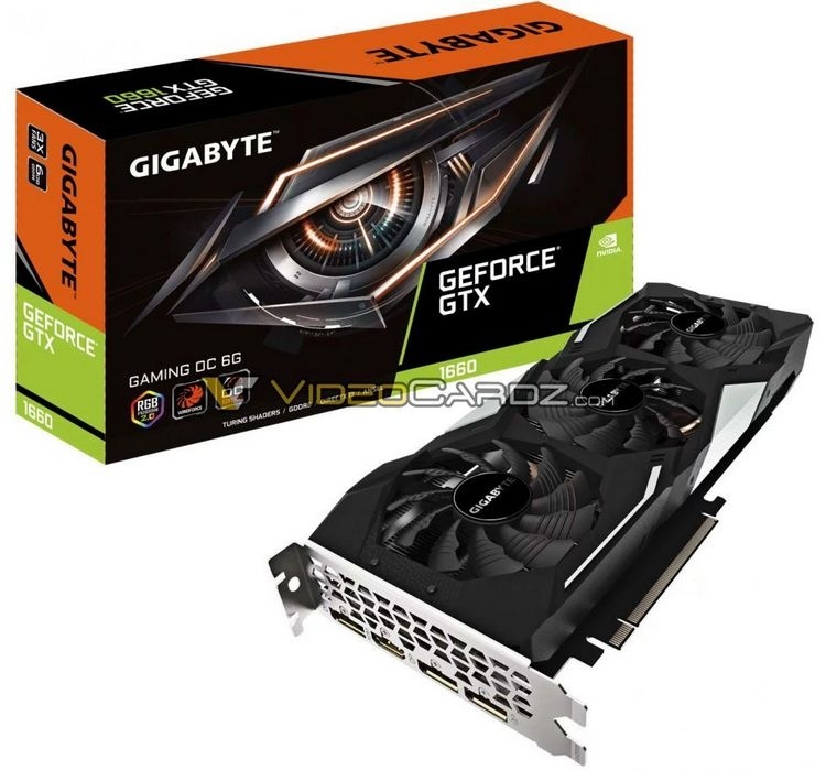 Изображения нескольких версий GeForce GTX 1660 от EVGA и GIGABYTE