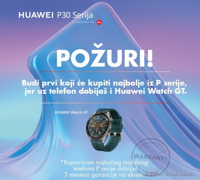 Новые умные часы Huawei Watch GT Active предлагаются за предзаказ флагманских камерофонов Huawei P30 задолго до анонса