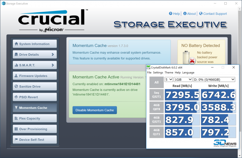 Новая статья: Обзор NVMe SSD-накопителя Crucial P1: NVMe по цене SATA