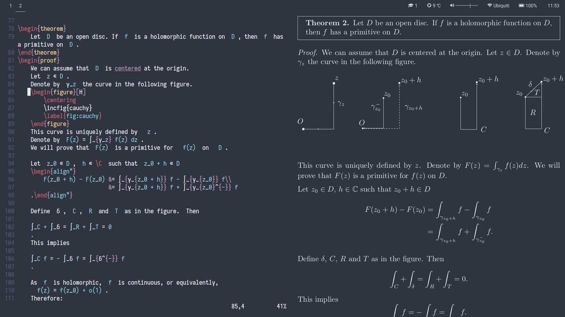 Как я пишу конспекты по математике на LaTeX в Vim - 4