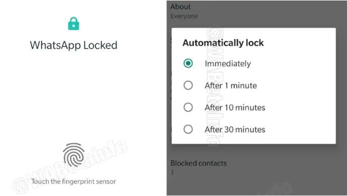В WhatsApp для Android также появилось распознавание по отпечатку пальца