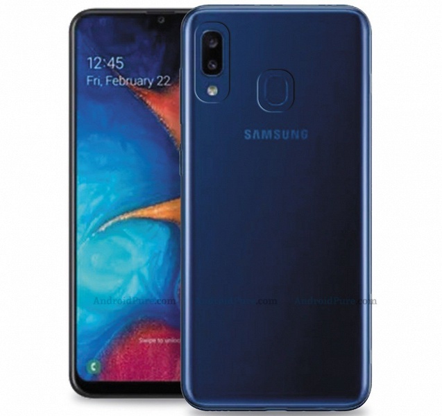 Бюджетный смартфон Samsung Galaxy A20e позирует на рендерах: экран Infinity-U и сдвоенная камера на месте