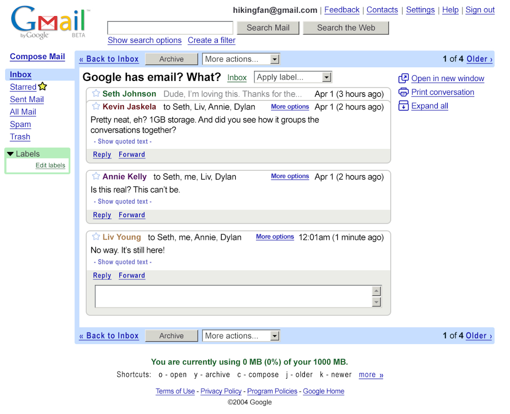 Gmail исполнилось 15 лет - 2