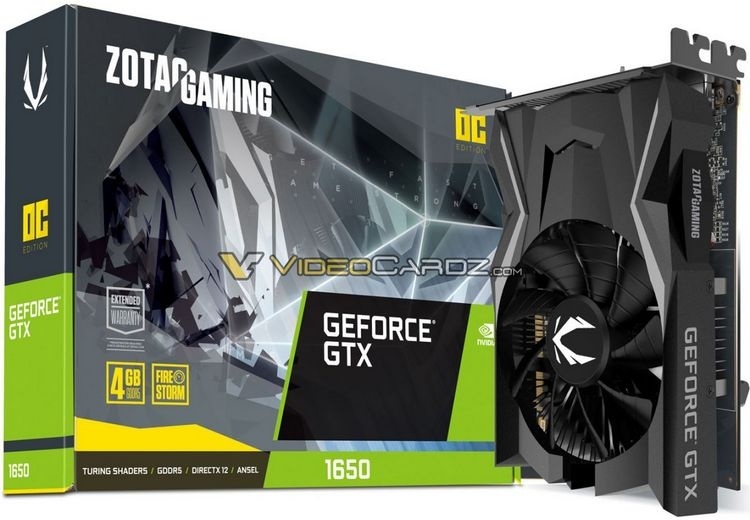 Видеокарта Zotac GeForce GTX 1650 не требует дополнительного питания