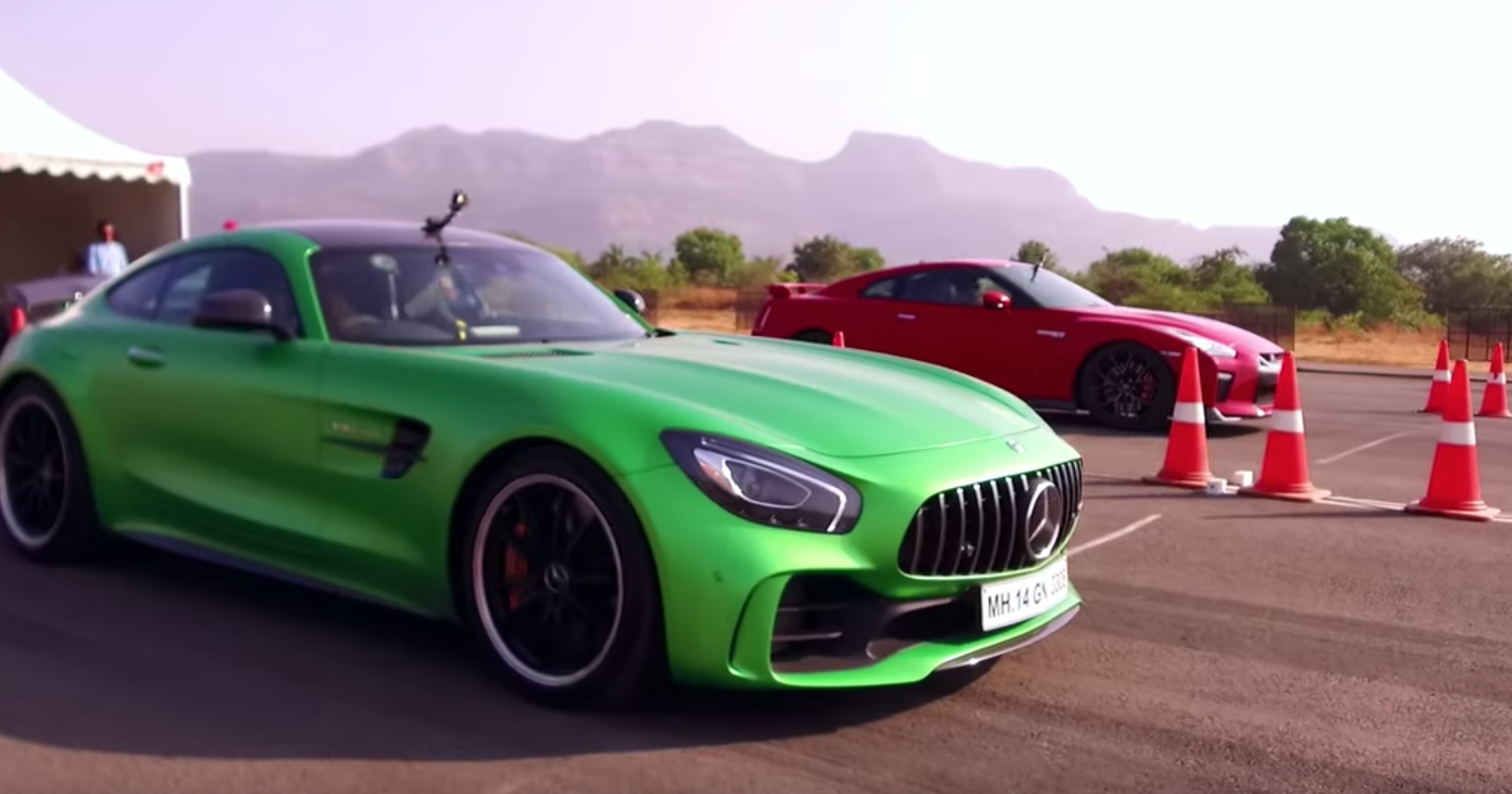 Nissan GT-R против Mercedes-AMG GT R: дрэг-гонка