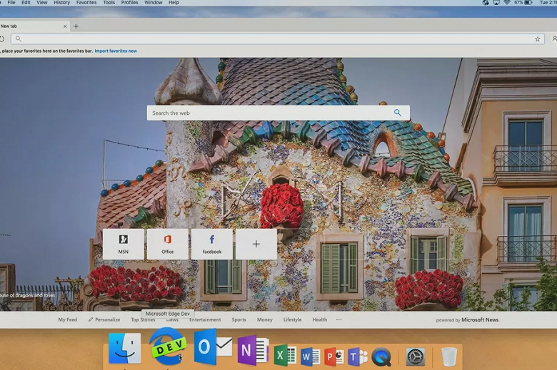 Microsoft показала браузер Edge для компьютеров Apple