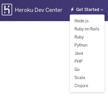 Image showing heroku menu without C#