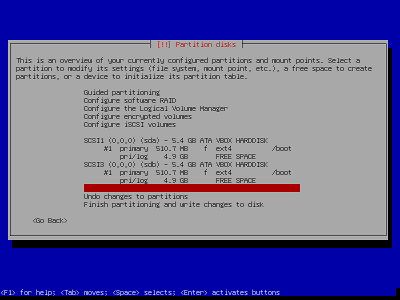 Лабораторная работа: настраиваем lvm, raid на linux - 3 partition disks