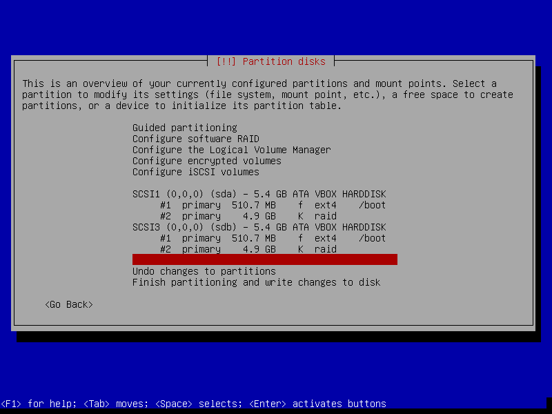 Лабораторная работа: настраиваем lvm, raid на linux - 4 partition disks