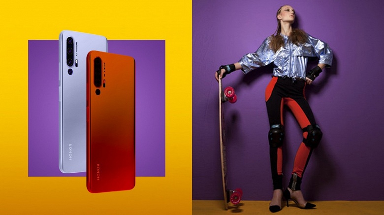 С четверной камерой наголо и с экраном без всяких вырезов. Honor 20 Pro позирует на красочных рекламных постерах - 1 С четверной камерой наголо и с экраном без всяких вырезов. Honor 20 Pro позирует на красочных рекламных постерах