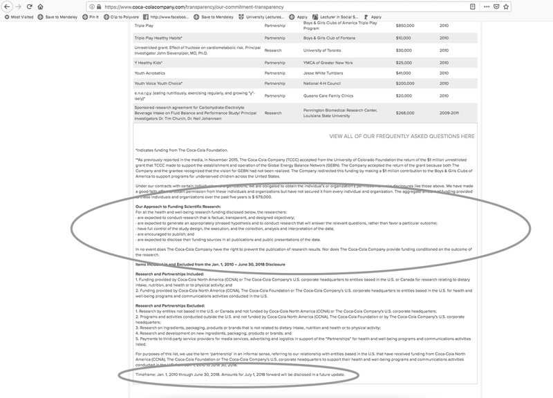 Coca-Сola заподозрена в блокировании научных исследований