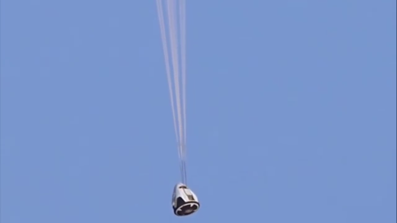 Авария при испытаниях парашютной системы посадки корабля Crew Dragon - 12