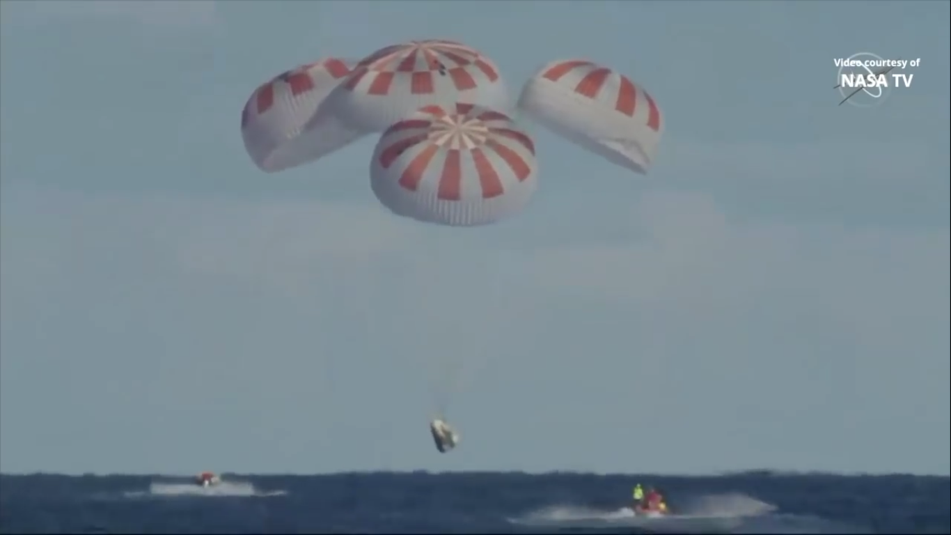 Авария при испытаниях парашютной системы посадки корабля Crew Dragon - 1