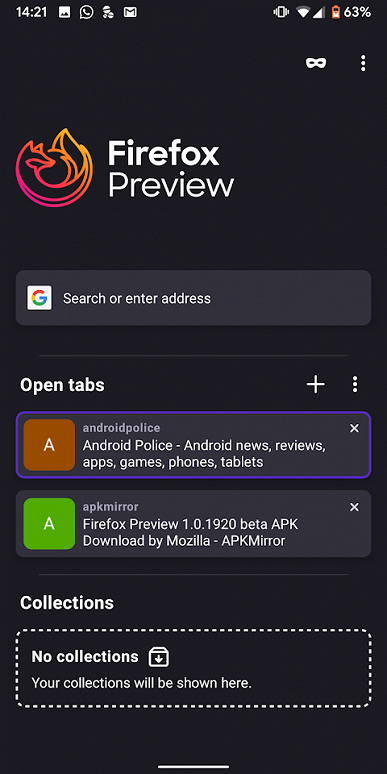 Mozilla Fenix — браузер «не для родителей» — уже можно скачать и опробовать - 2 Mozilla Fenix — браузер «не для родителей» — уже можно скачать и опробовать