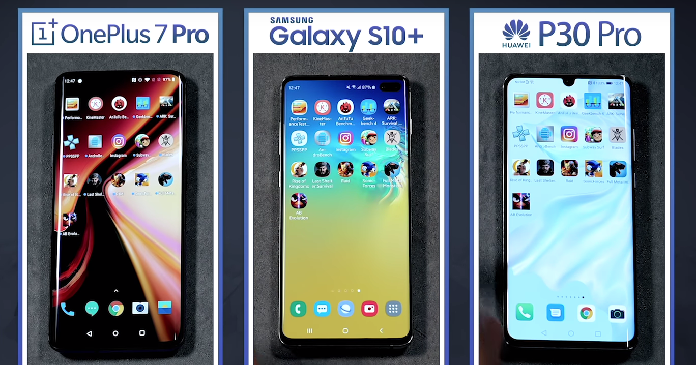 OnePlus 7 Pro против Samsung Galaxy S10+ и Huawei P30 Pro: кто быстрее?