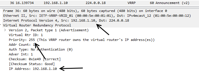 Принцип работы протокола VRRP - 5