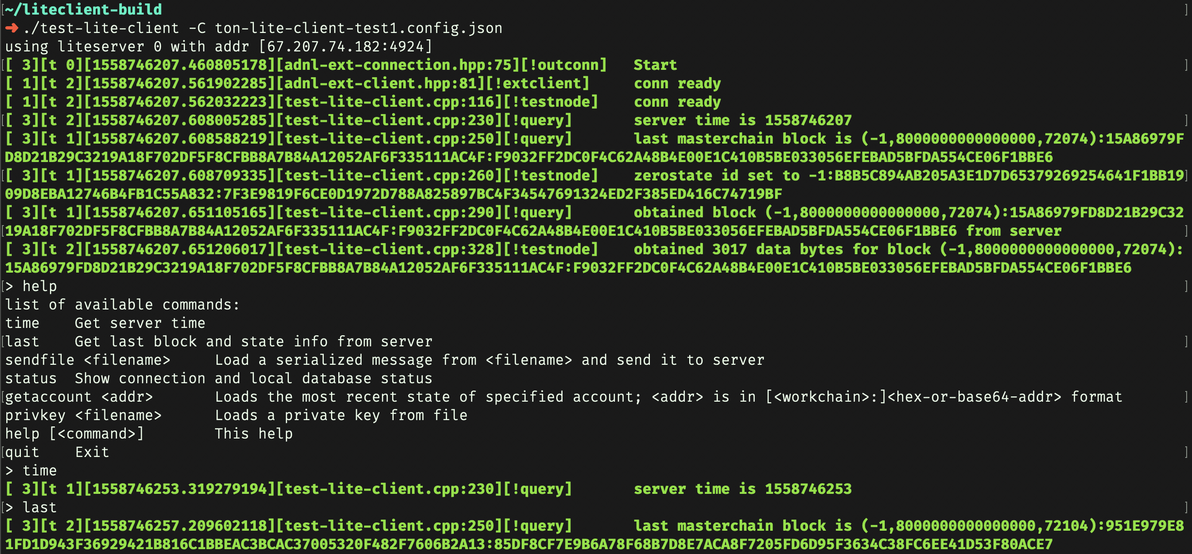 Тестовый клиент TON (Telegram Open Network) и новый язык Fift для смарт-контрактов - 2 Запуск клиента