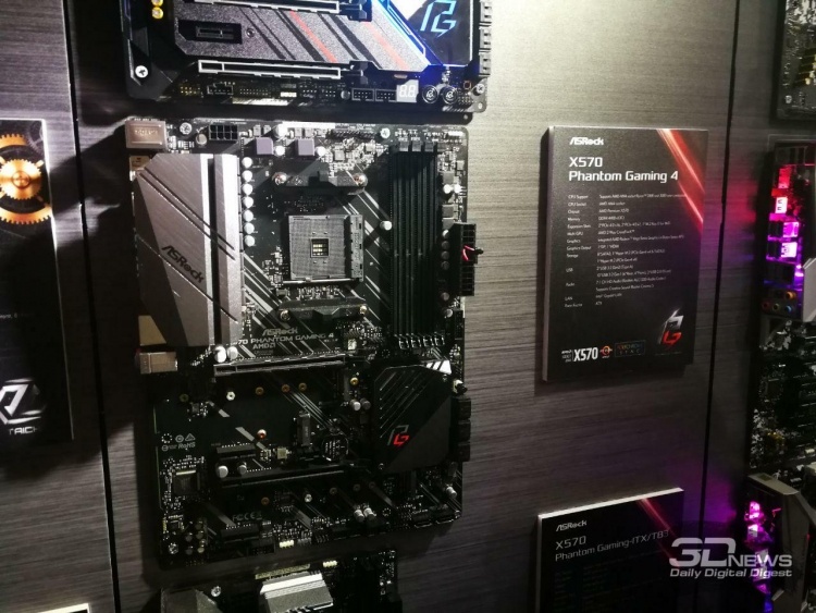 Фото: материнские платы ASRock на базе AMD X570, включая модель с Thunderbolt 3