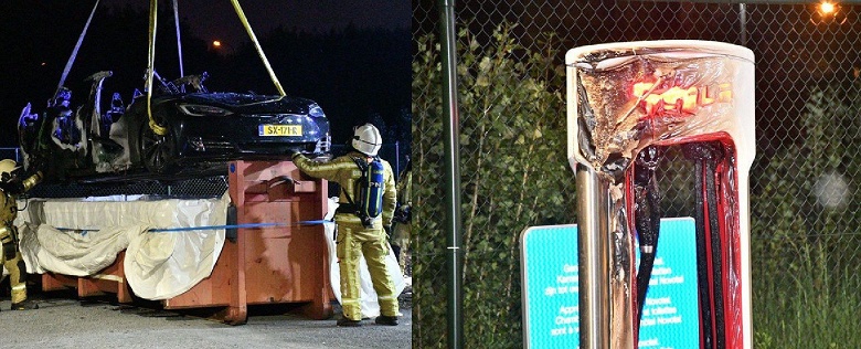 Пожарные в Бельгии затопили Tesla Model S в огромной ёмкости с водой - 1 Пожарные в Бельгии затопили Tesla Model S в огромной ёмкости с водой