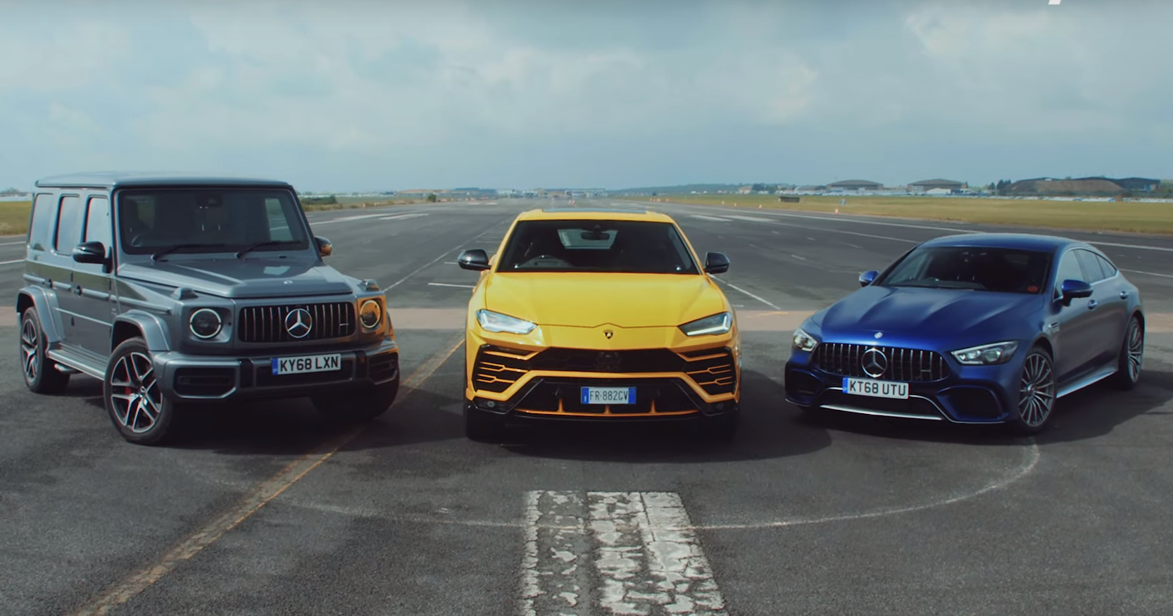 Lamborghini Urus против Mercedes-AMG G63 и Mercedes-AMG GT: дрэг-гонка