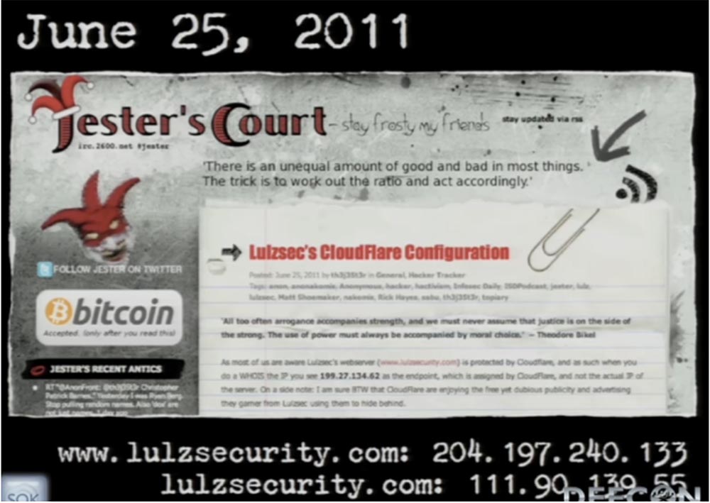 Конференция DEFCON 19. Три поколения DoS-атак (с участием аудитории в качестве жертв). Часть 2 - 11 Конференция DEFCON 19. Три поколения DoS-атак (с участием аудитории в качестве жертв). Часть 2 - 11