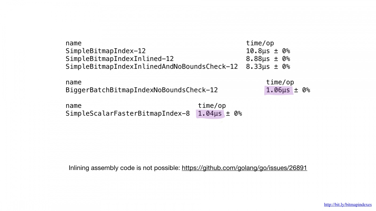 Bitmap indexes in Go: unbelievable search speed - 48