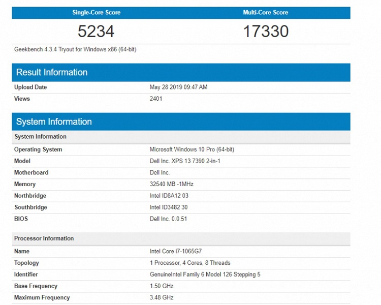 Процессор Intel Core i7-1065G7 (Ice Lake) впечатляет производительностью в ряде тестов