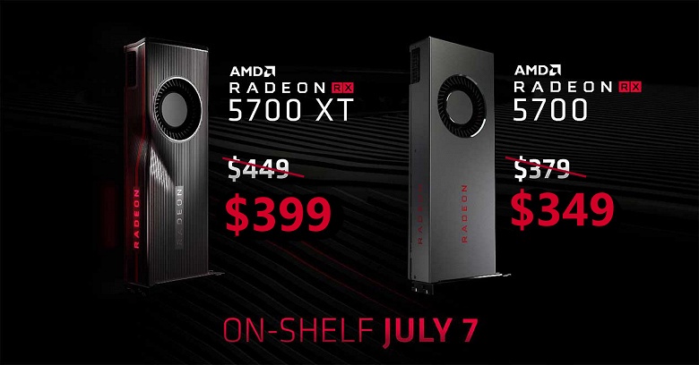 AMD решила снизить цены на видеокарты Radeon RX 5700 и RX 5700 XT ещё до старта продаж