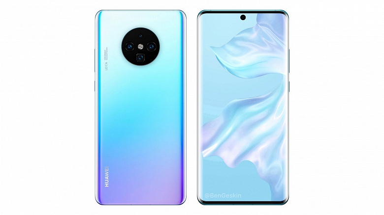 Huawei Mate 30 Pro похож на Samsung Galaxy Note10 на новом рендере