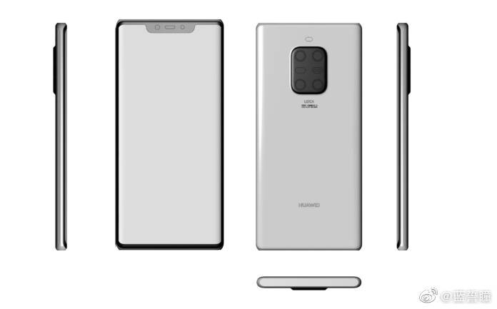 Huawei Mate 30 Pro на рендерах: квадрокамера и фронтальная панель как у Galaxy Note10, но с вырезом