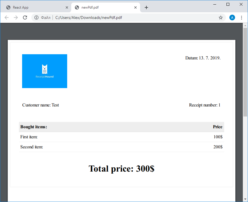 Создание динамических PDF-файлов с использованием React и Node.js - 4