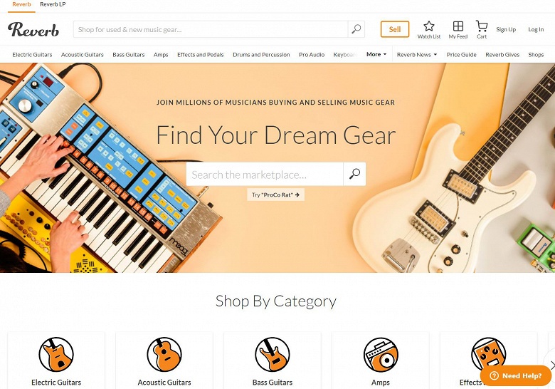 Etsy покупает самый известный онлайновый рынок музыкальных инструментов и оборудования
